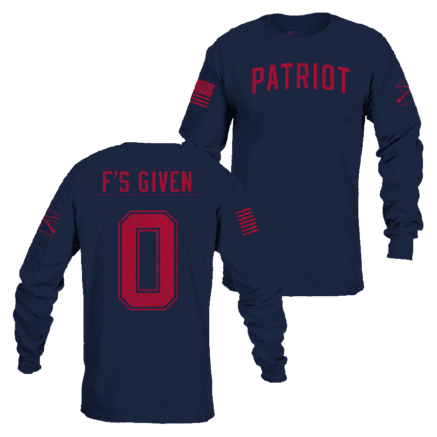 Zero F's Given Long Sleeve - Midnight Navy