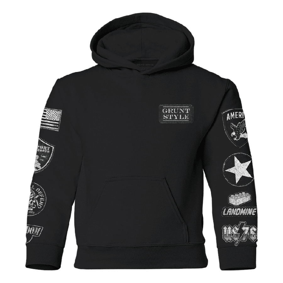 Youth Patch Hoodie - Black
