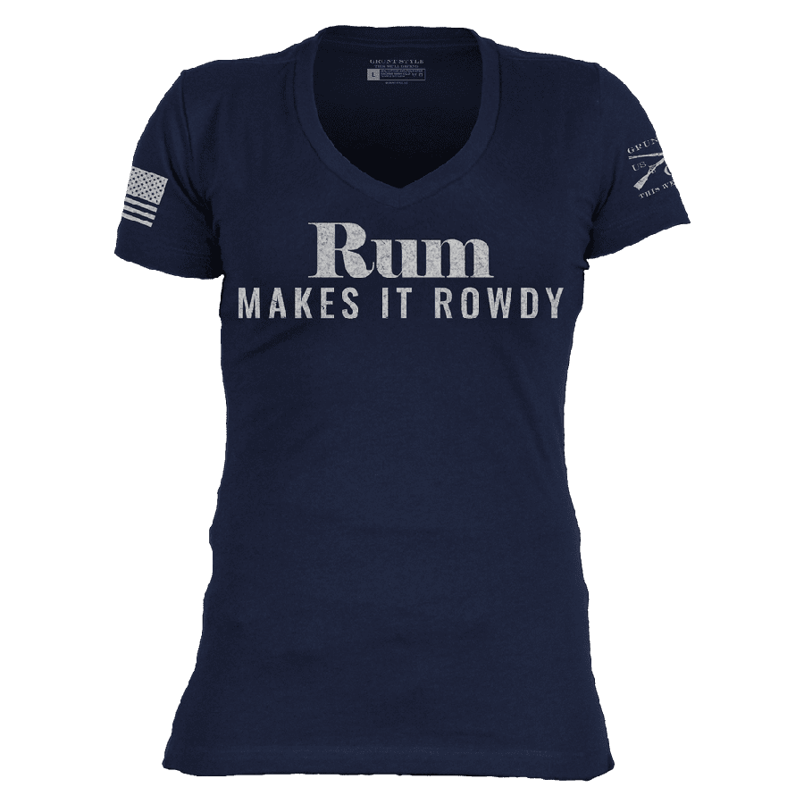 Women's Rum Makes It Rowdy V-Neck - Midnight Navy