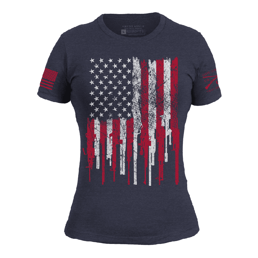 Women's 2A Stars and Stripes Slim Fit T-Shirt - Midnight Navy