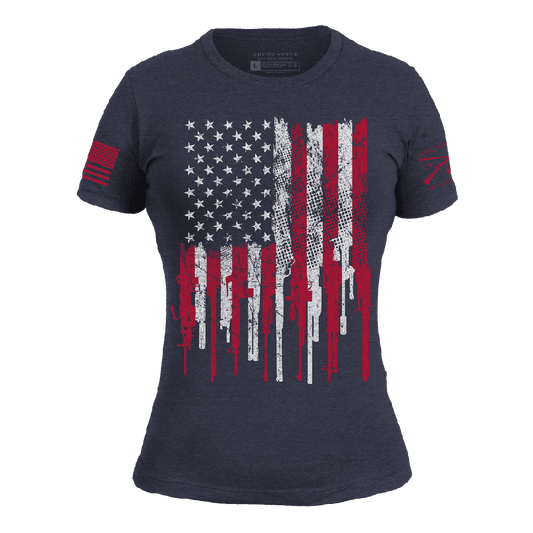 Women's 2A Stars and Stripes Slim Fit T-Shirt - Midnight Navy