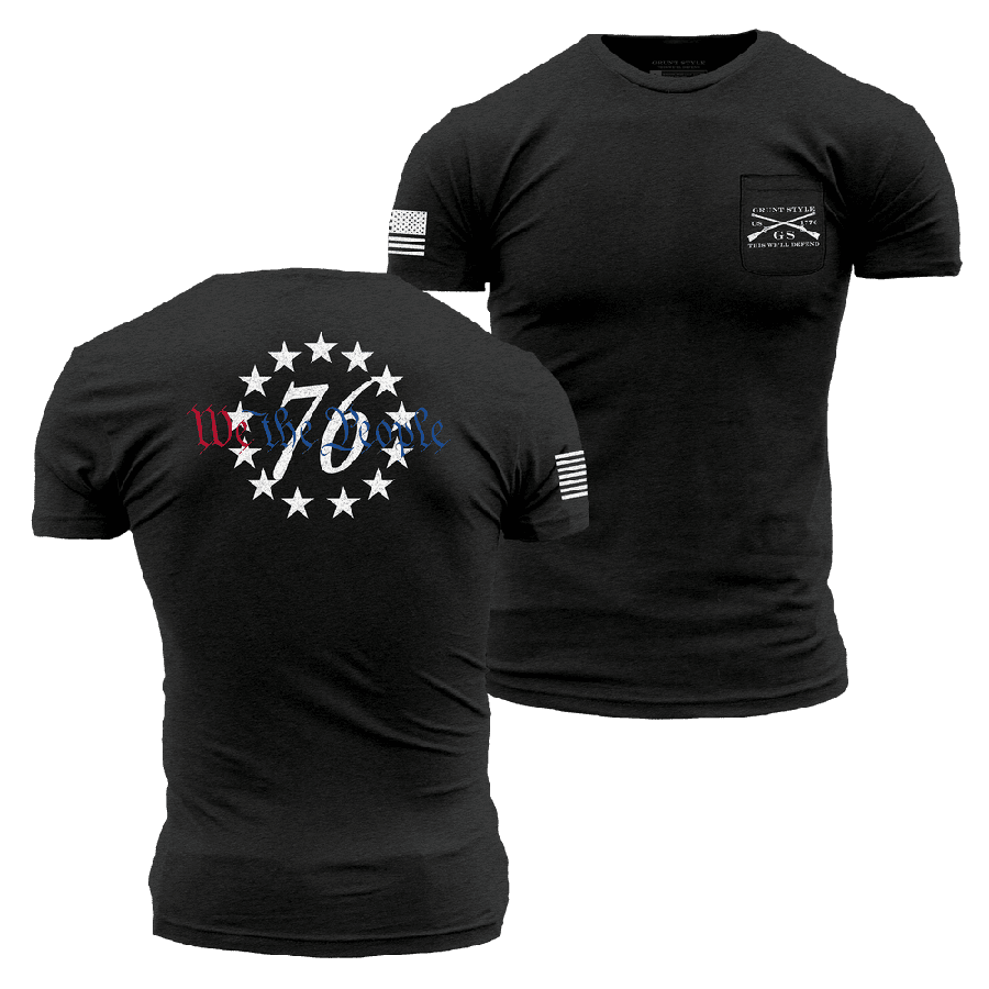 76 We The People Pocket T-Shirt - Black Heather