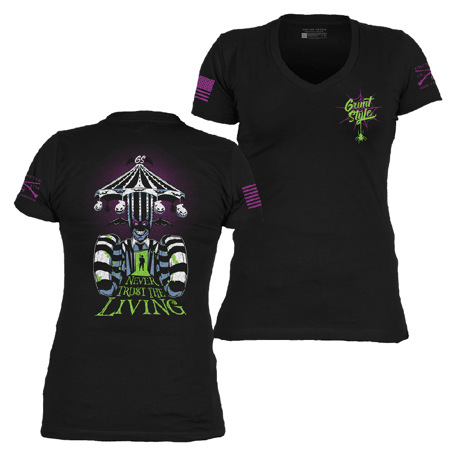 Women's Never Trust The Living V-Neck - Black
