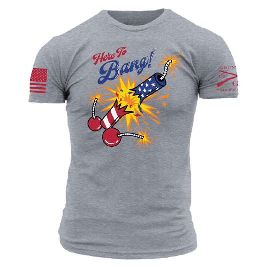 Here To Bang T-Shirt - Dark Heather Gray