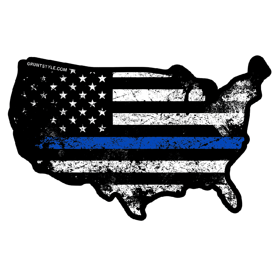 Blue Line American Acid Sticker