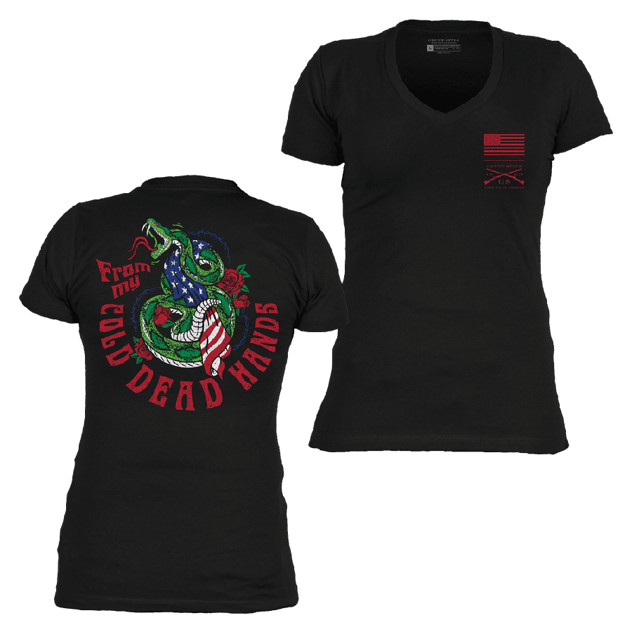 Women's From My Cold Dead Hands V-Neck - Black