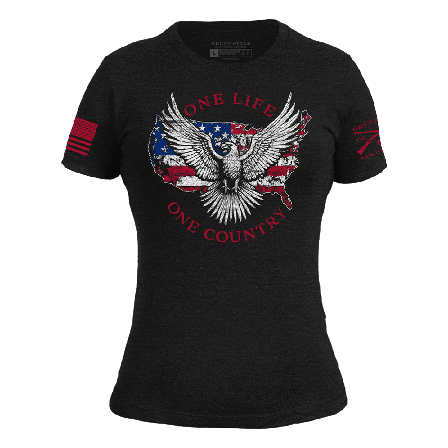 Women's One Life One Country Slim Fit T-Shirt - Black