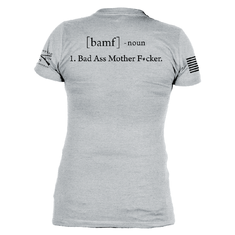 Women's BAMF V-Neck - Heather Gray
