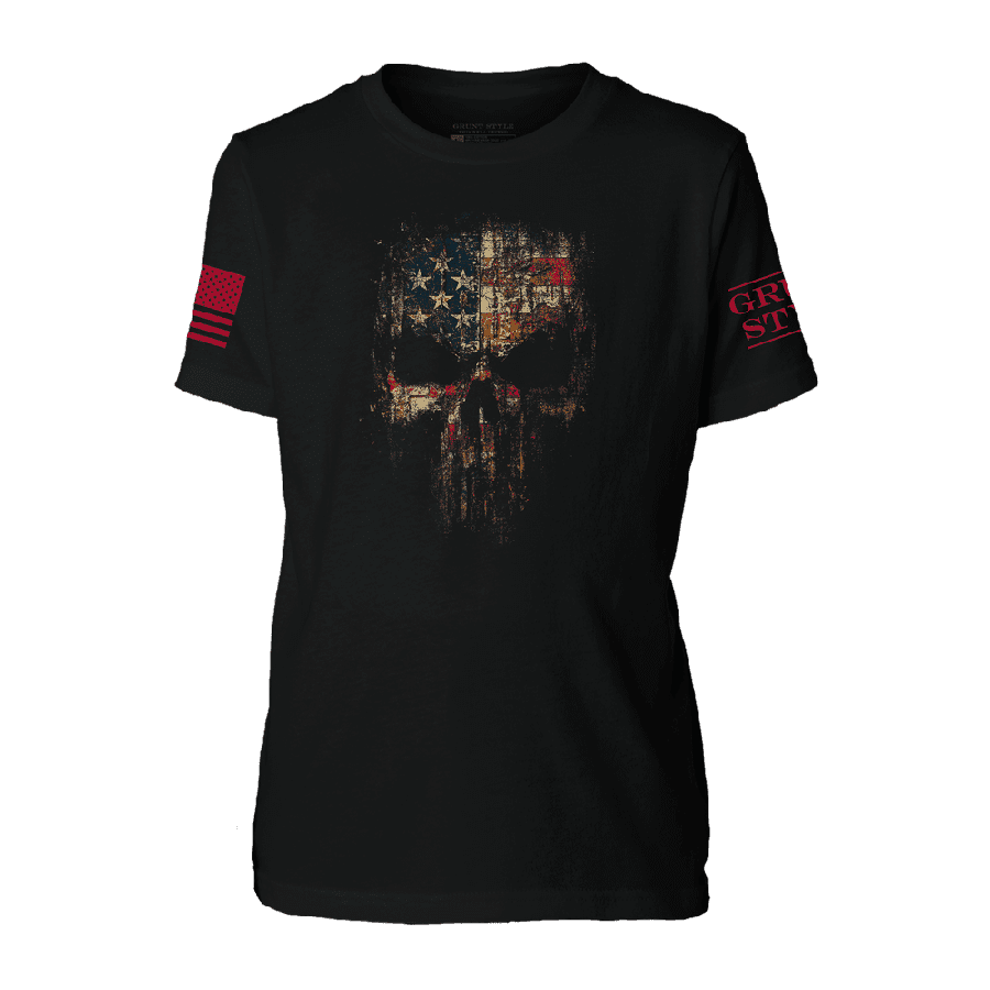 Youth Red Blood American Reaper T-Shirt - Black