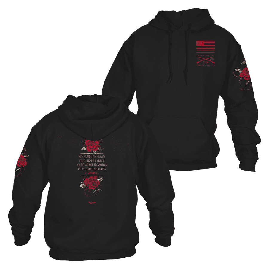Women's Roses Have Thorns Hoodie - Black