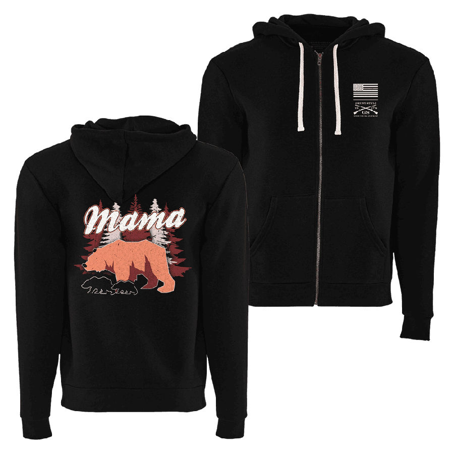 Women's Mama Bear Full-Zip Hoodie - Black