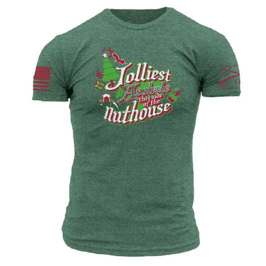 This Side of the Nuthouse T-Shirt - Heather Forest Green