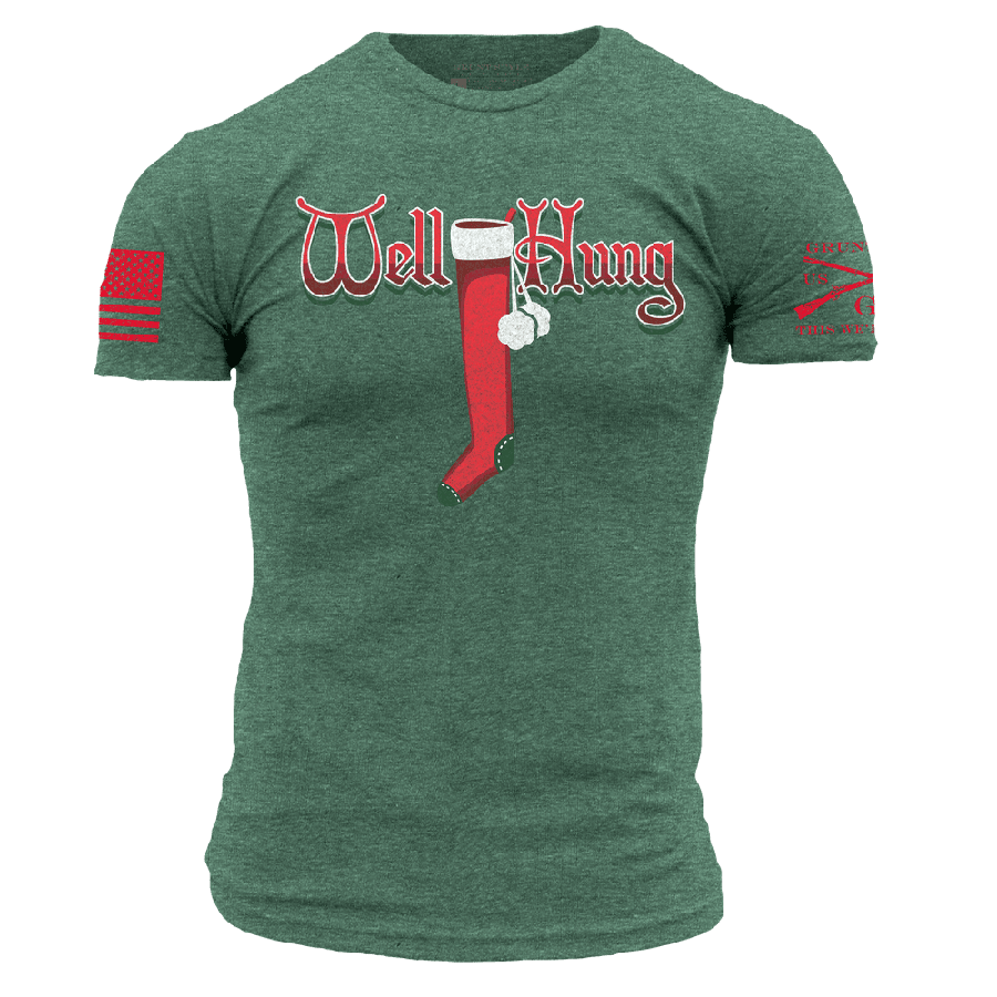 Well Hung T-Shirt - Heather Forest Green