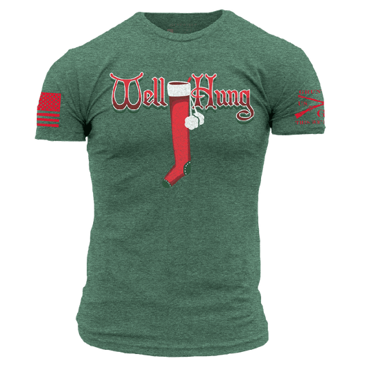 Well Hung T-Shirt - Heather Forest Green