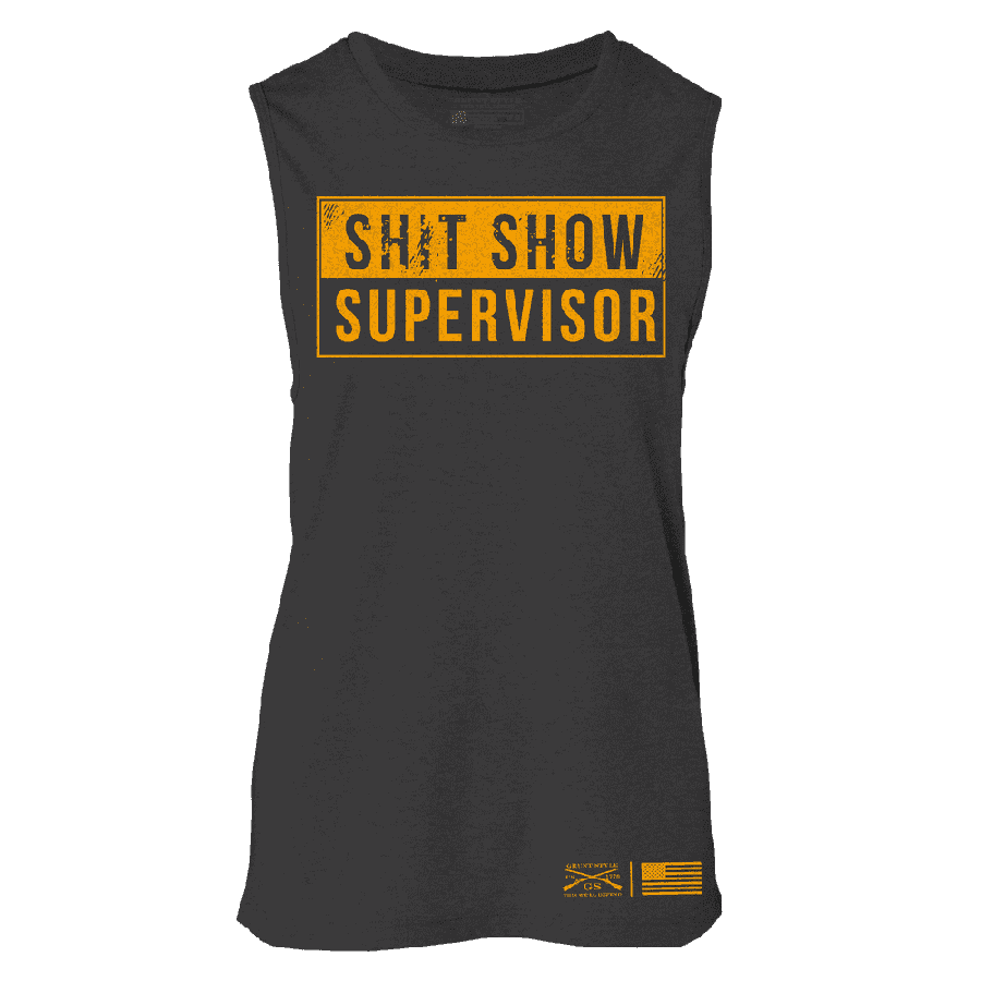 Women's Sh*t Show Supervisor Everyday Tank - Dark Heather Gray