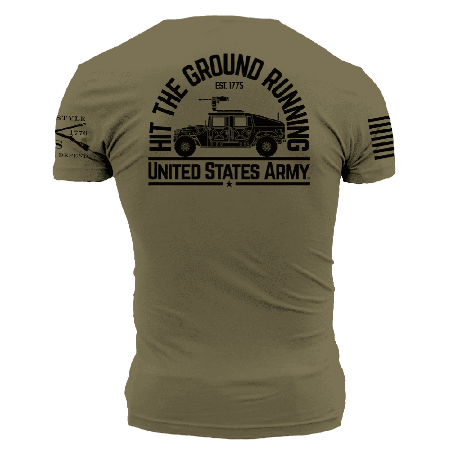 Army Hit The Ground Running T-Shirt - Military Green