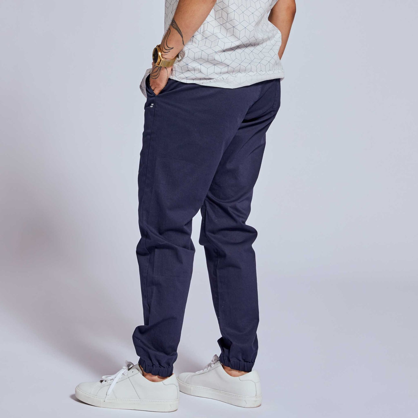 The Graf Navy Stretch Waistband Pant