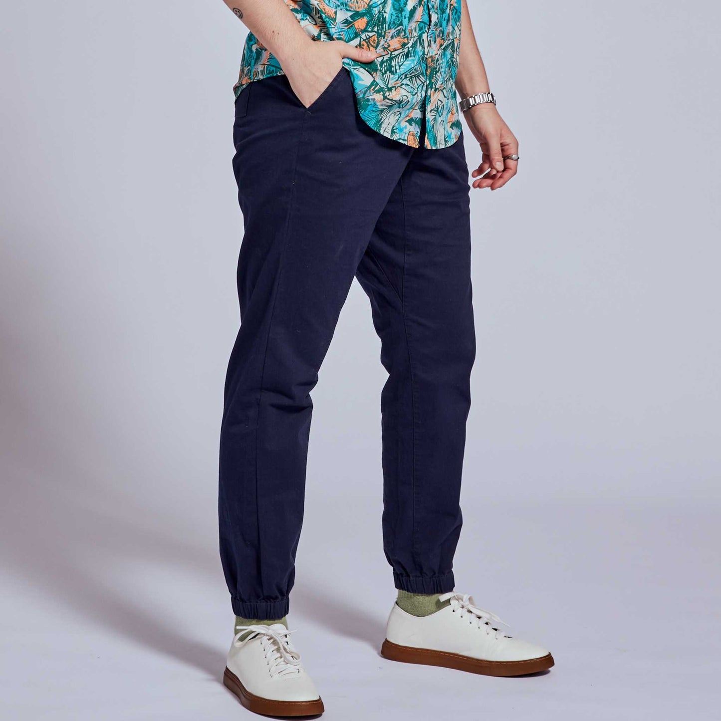 The Graf Navy Stretch Waistband Pant