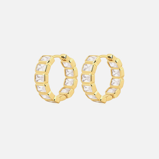 Luv AJ The Bianca Bezel Hoops - Gold