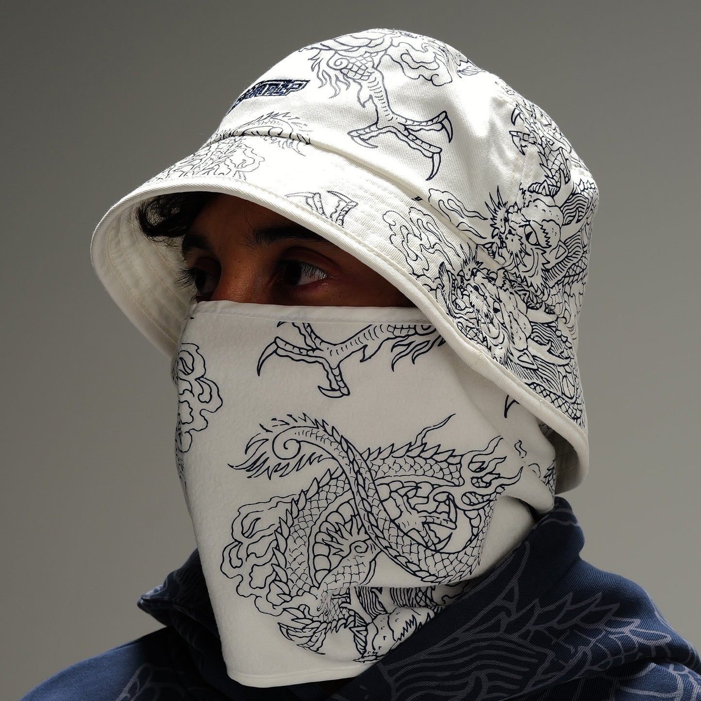 Haku Face Mask Bucket Hat (White)