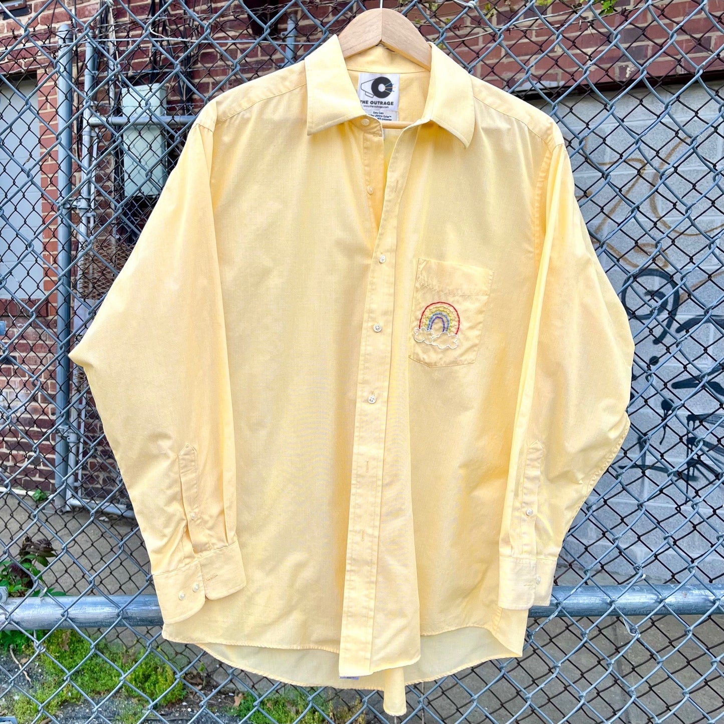 Yellow Ban Guns Not Drag Upcycled Button Down