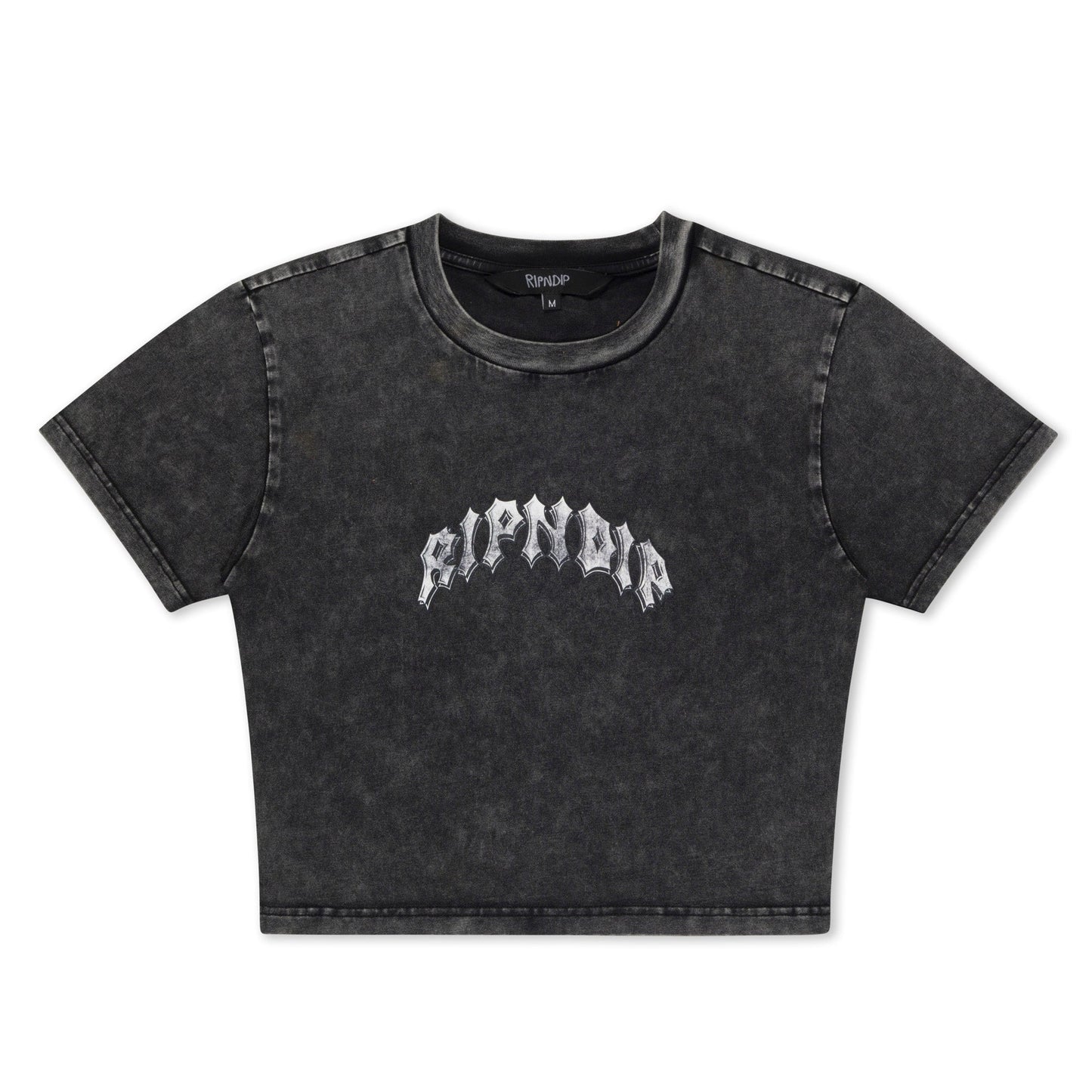 Mother Nerm Cropped Baby Tee (Black Wash)