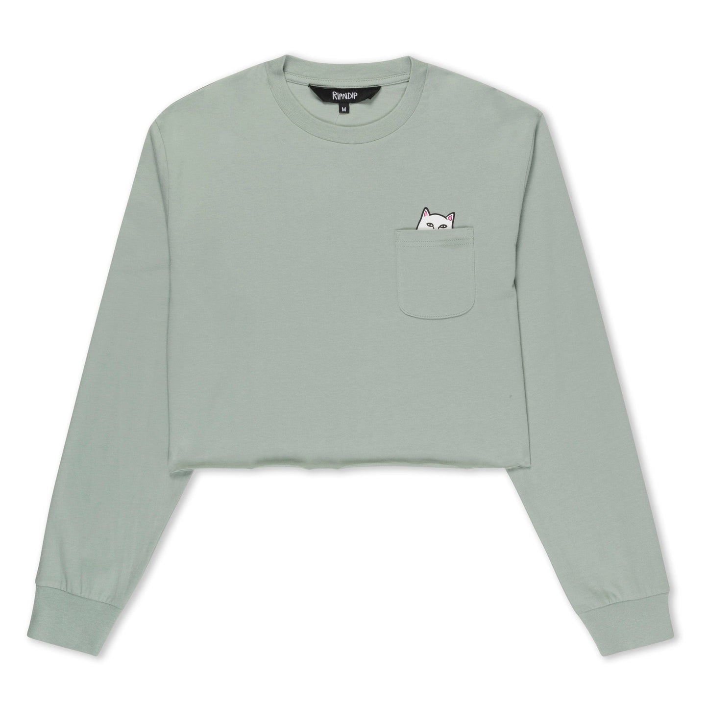 Lord Nermal Cropped Long Sleeve Pocket Tee (Sage Grey)
