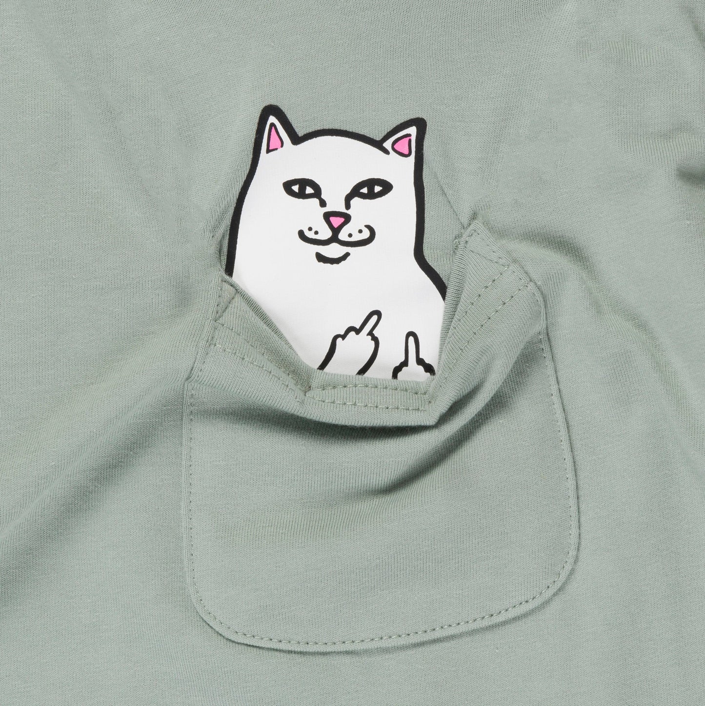 Lord Nermal Cropped Long Sleeve Pocket Tee (Sage Grey)