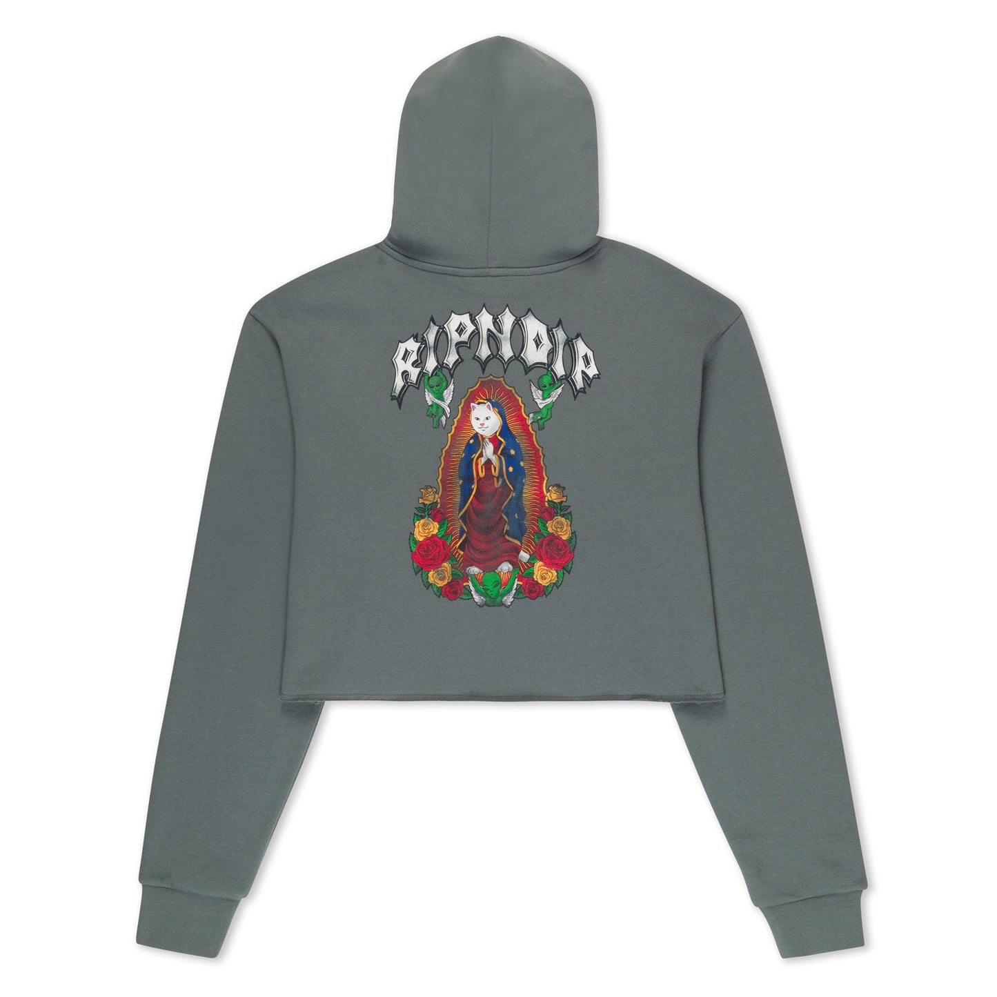 Mother Nerm Cropped Hoodie (Charcoal )