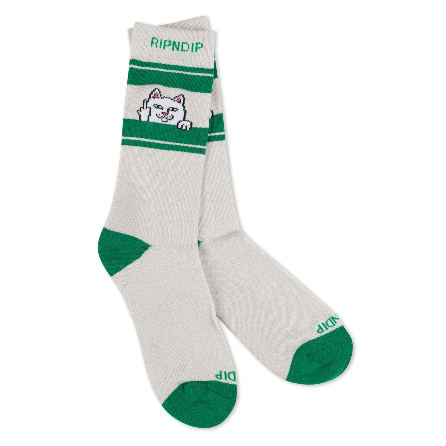 Peeking Nermal Socks (Grey/Green)
