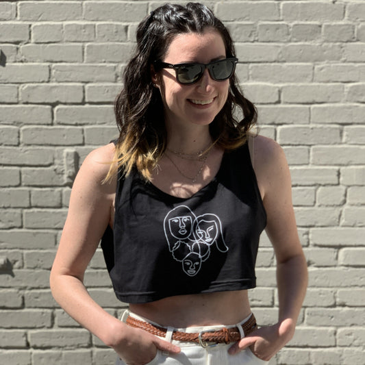 Faces Flowy Cropped Tank