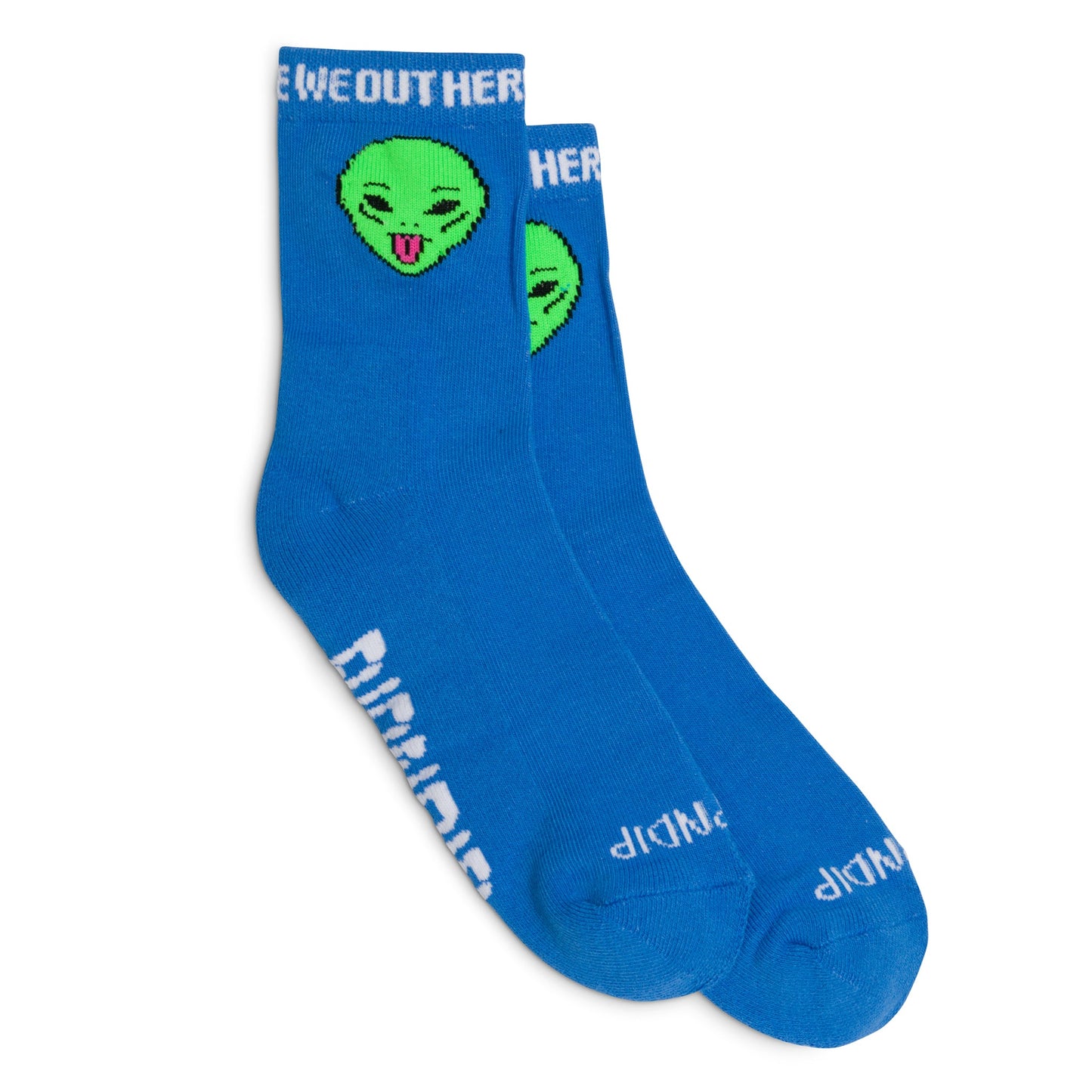 We Out Here Mid Socks (Blue)