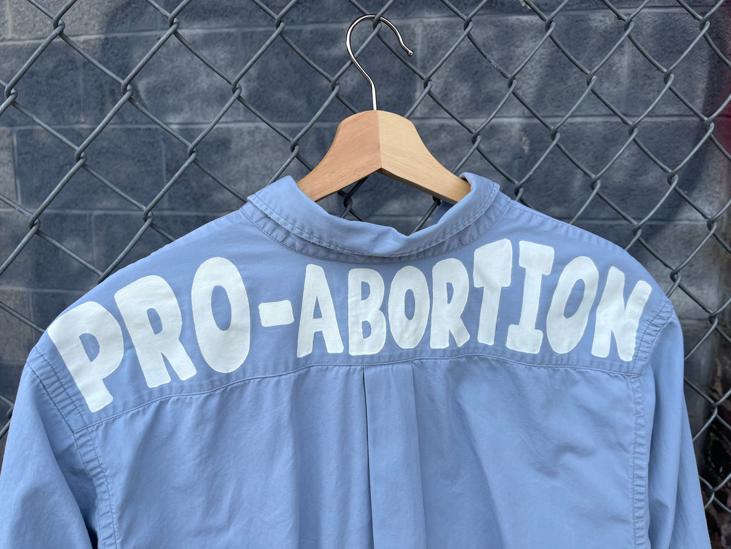 Pro-Abortion Hand Painted Button Down