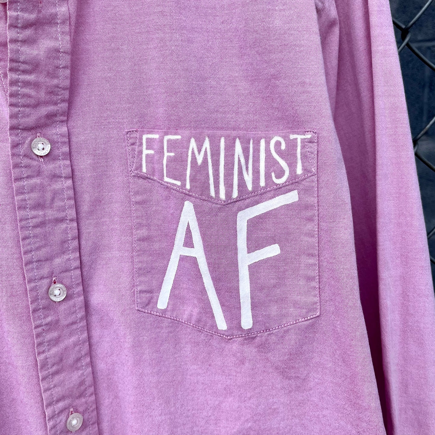 Feminist As F*CK Hand Painted Button Down