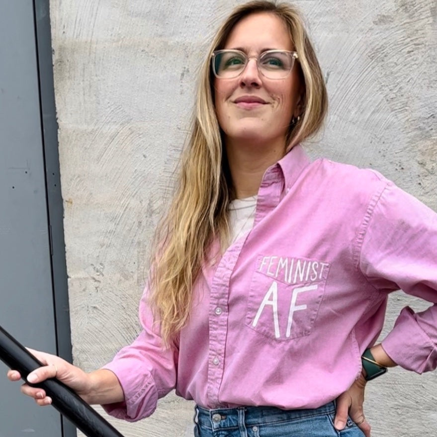 Feminist As F*CK Hand Painted Button Down