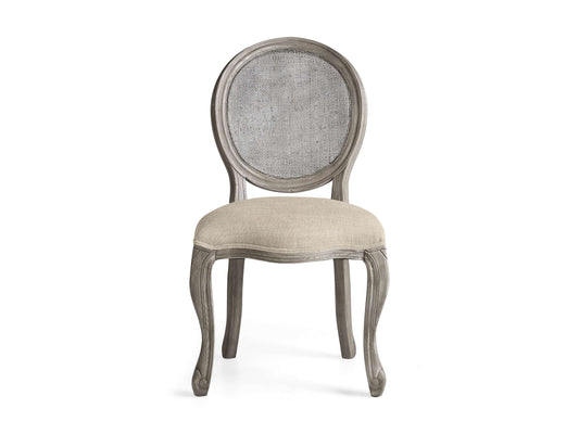 Margot Cane Back Dining Chair in Stone Vintage