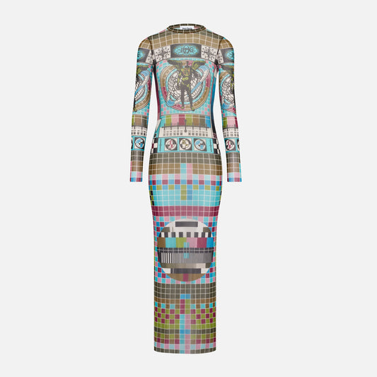 Jean Paul Gaultier Mesh Long Dress - Printed Mire