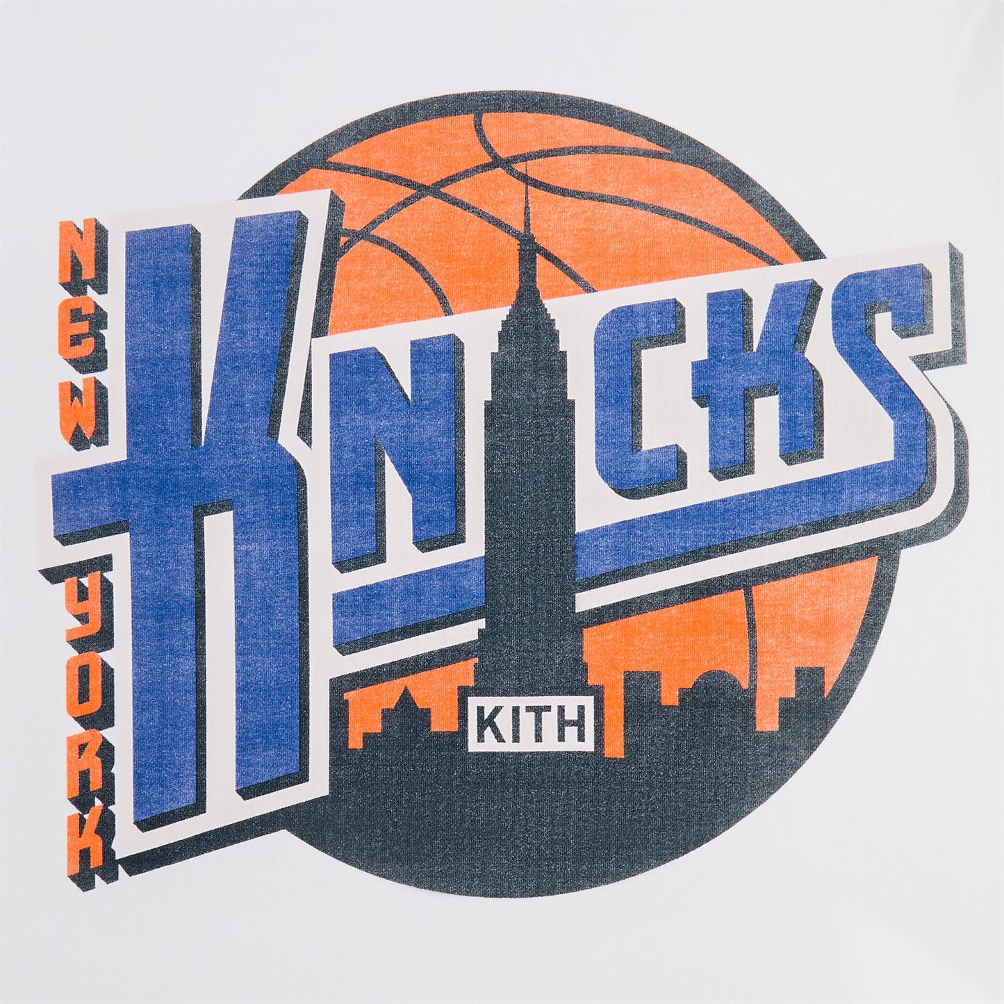 Kith for the New York Knicks City Vintage Long Sleeve Tee - White
