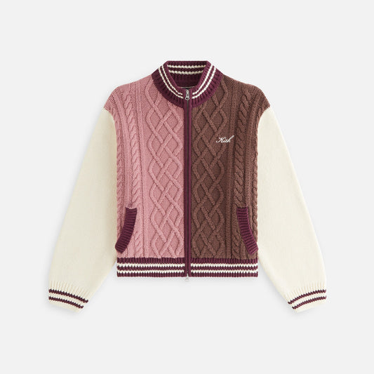 Kith Women Wyler Blocked Full Zip Sweater - Pink Opal