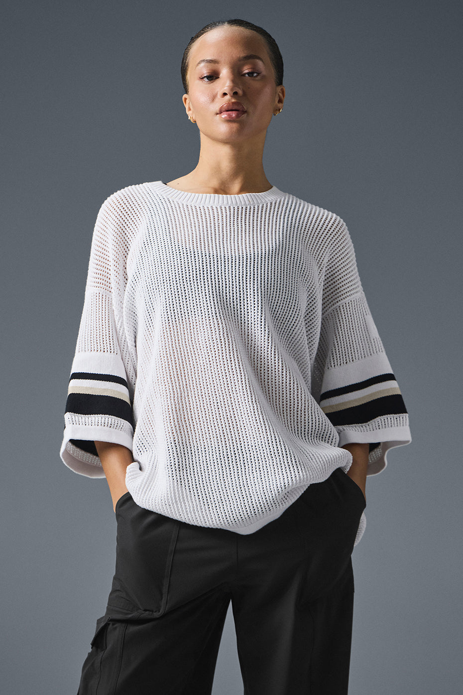 Open Knit Playoff Jersey - White/Bone