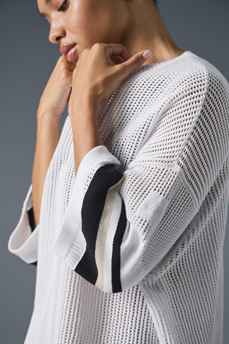 Open Knit Playoff Jersey - White/Bone