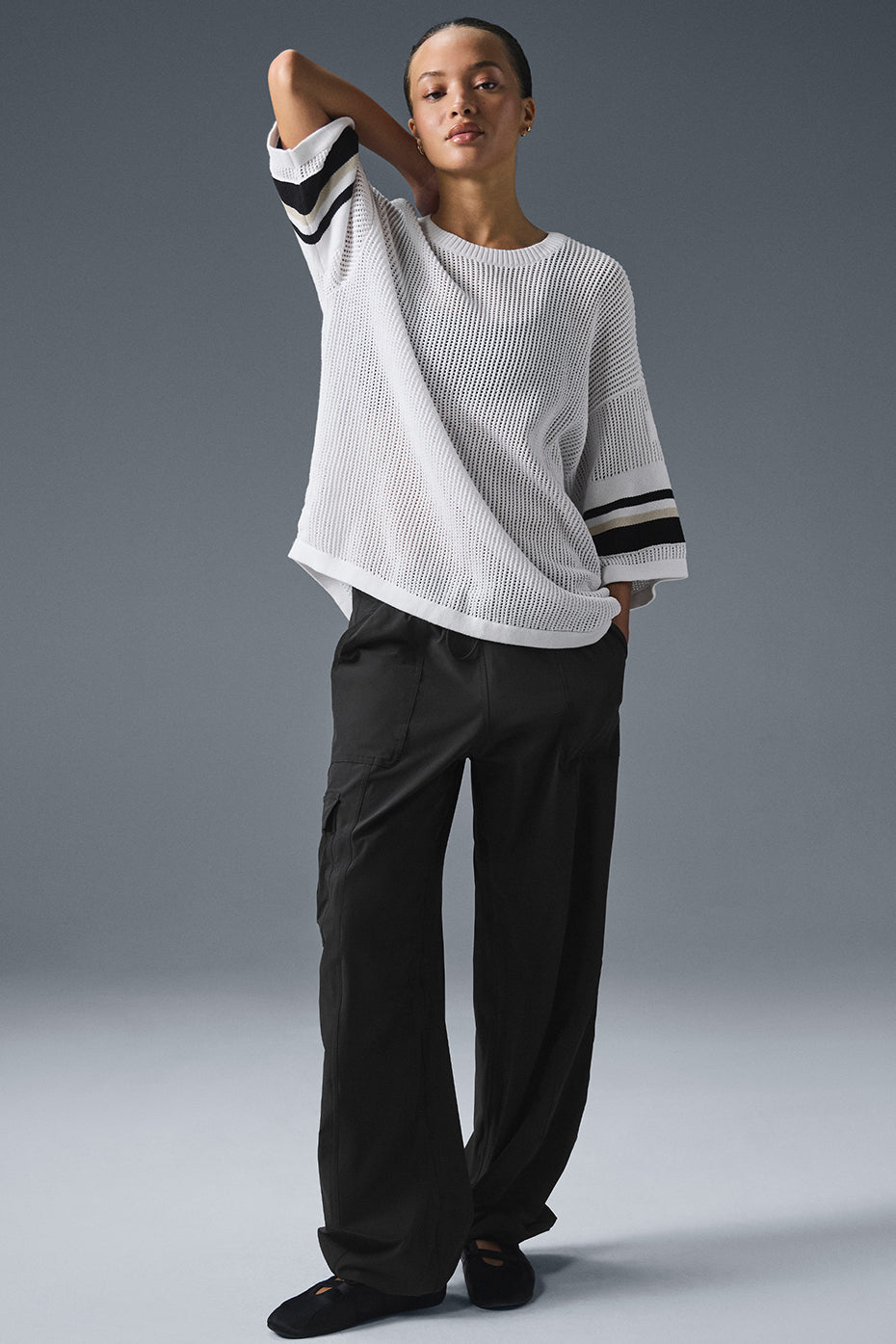 Open Knit Playoff Jersey - White/Bone