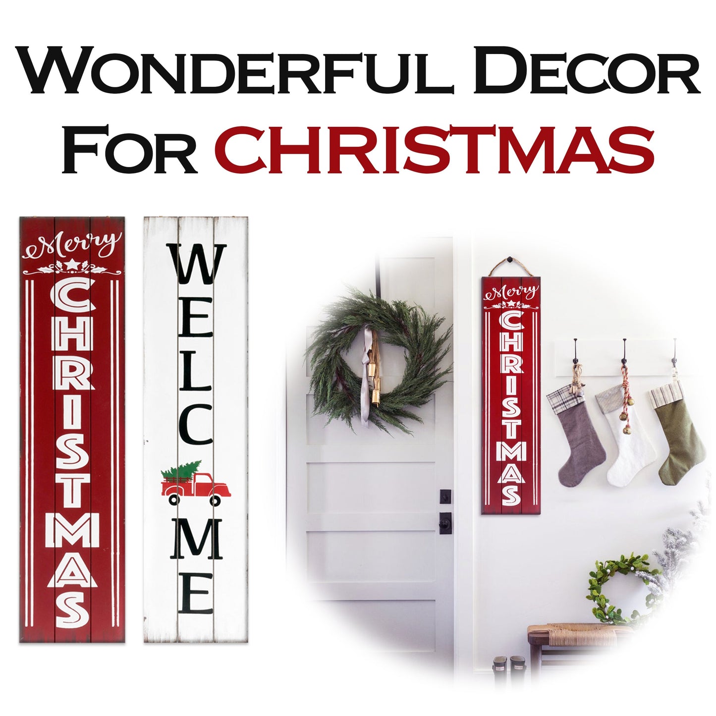 Merry Christmas Reversible Porch Sign