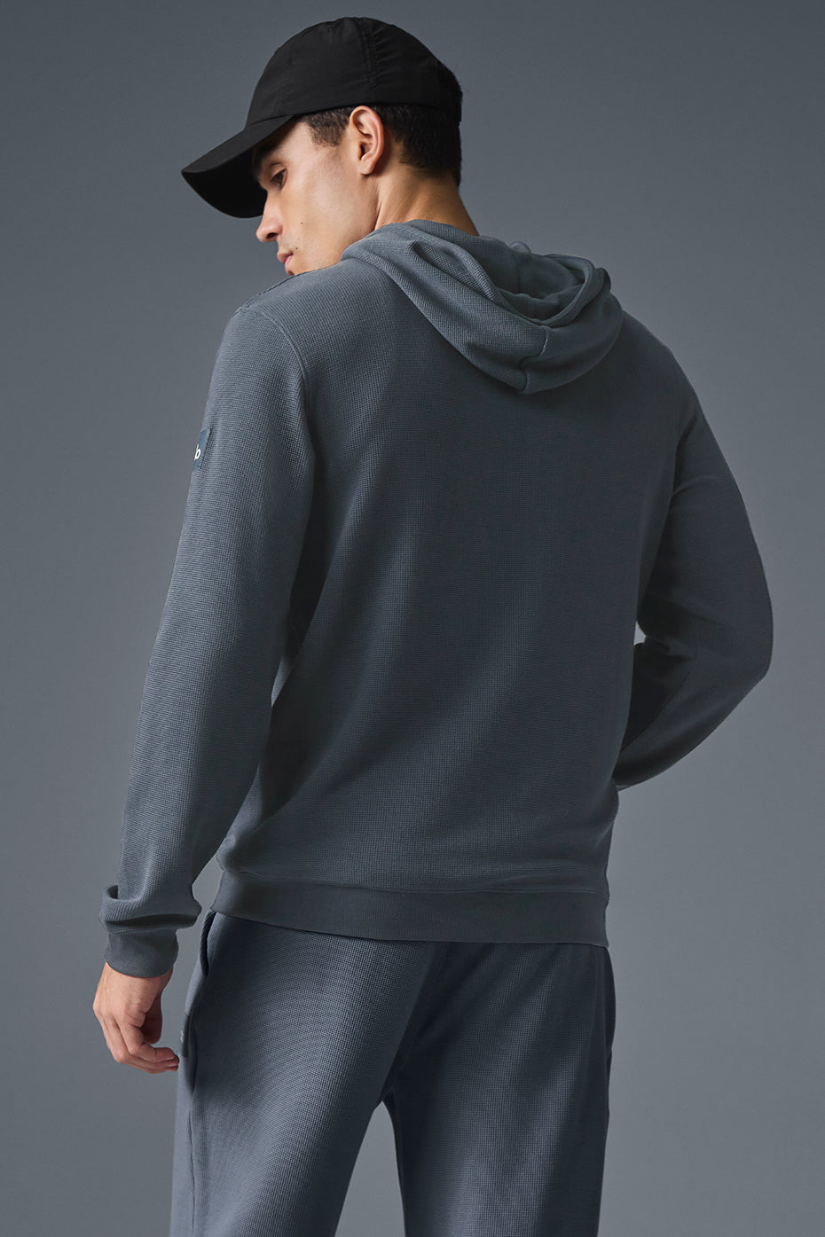 Micro Waffle Fast Break Hoodie - Steel Grey