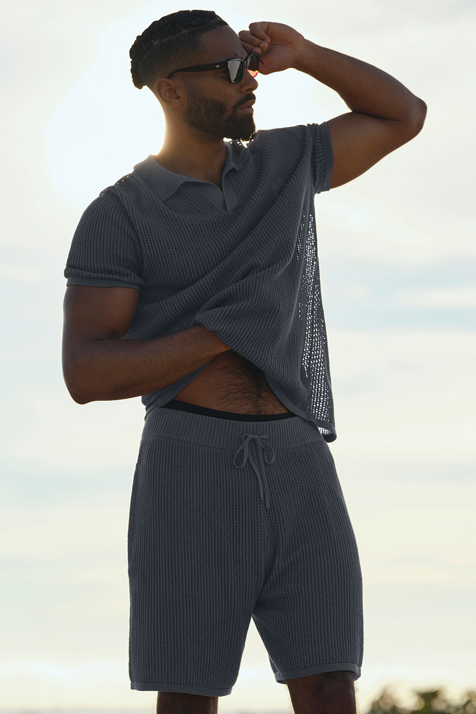 Open-Knit Short - Steel Grey