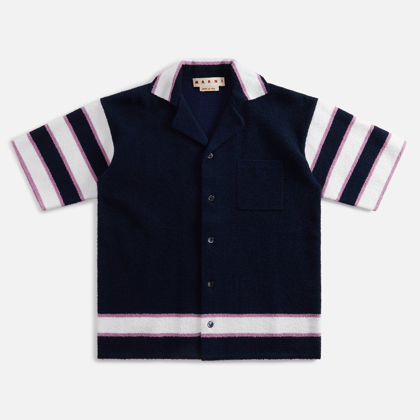 Marni Beach Textured Cotton Shirt – Ink