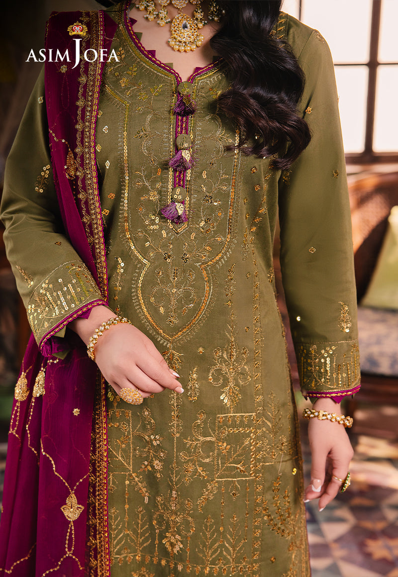 AJLP-08 EMBROIDERED TWISTED LAWN 3PCS