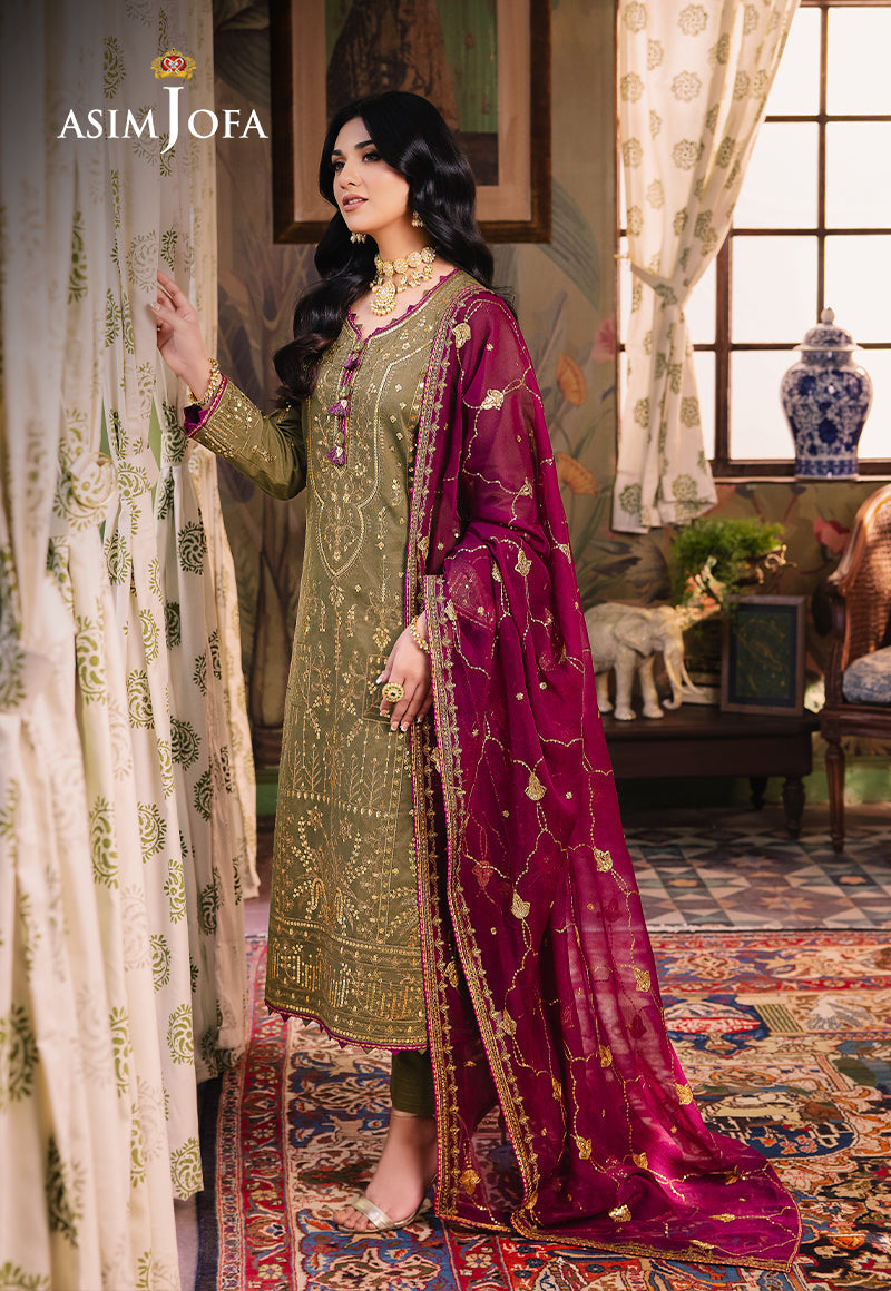 AJLP-08 EMBROIDERED TWISTED LAWN 3PCS