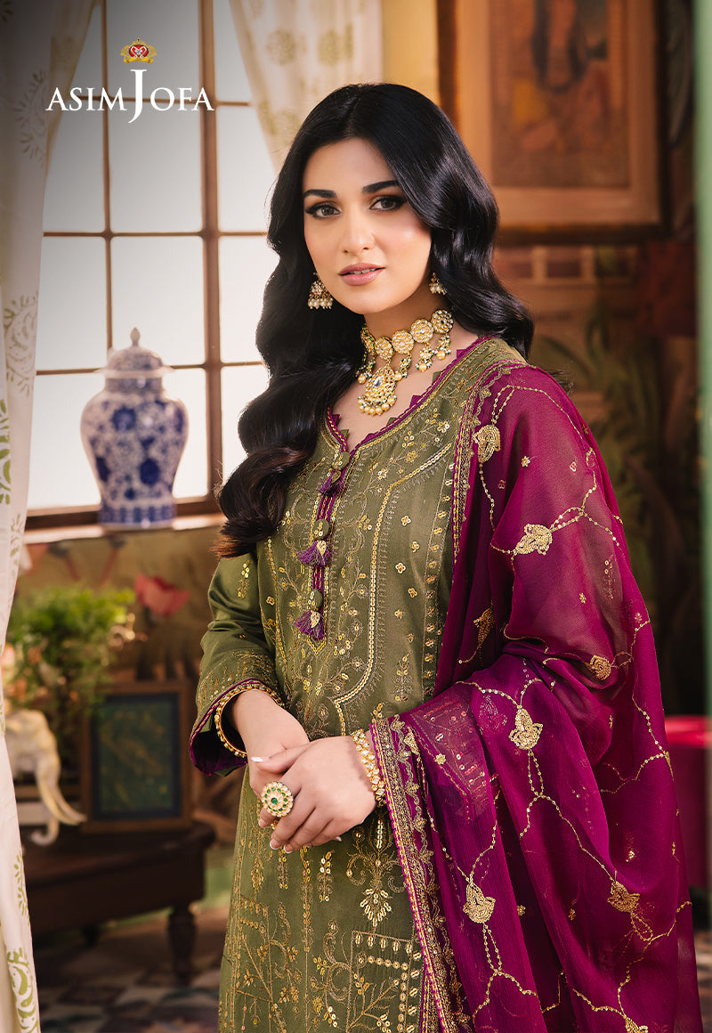 AJLP-08 EMBROIDERED TWISTED LAWN 3PCS