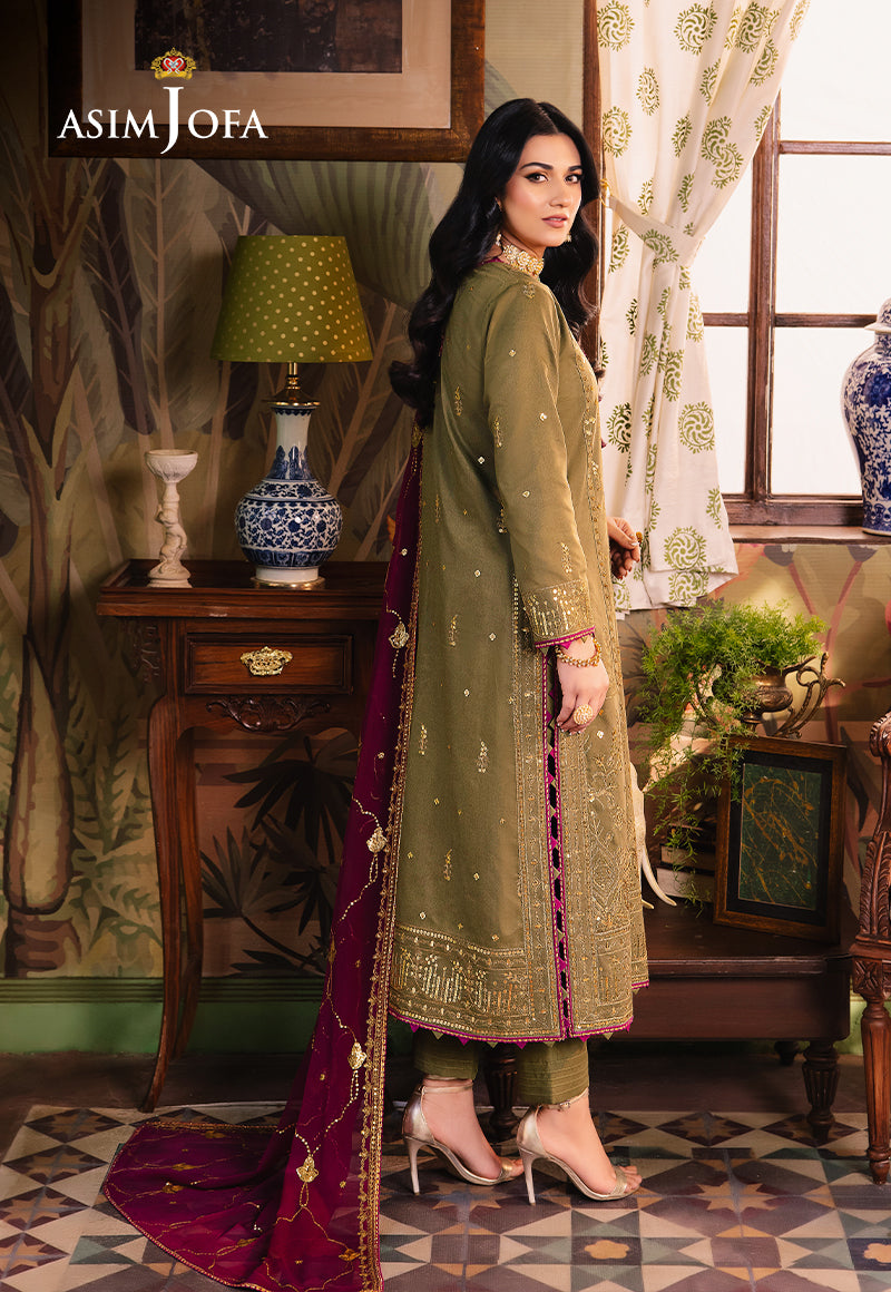 AJLP-08 EMBROIDERED TWISTED LAWN 3PCS